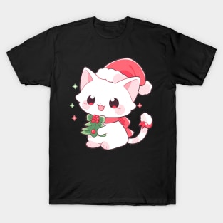 Christmas kitten in the snow T-Shirt